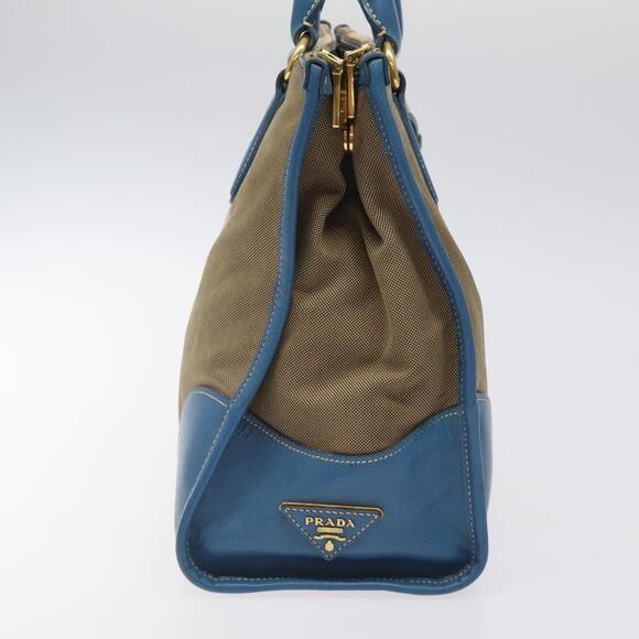 PRADA Hand Bag Canvas Beige Gold - Picture 4 of 13